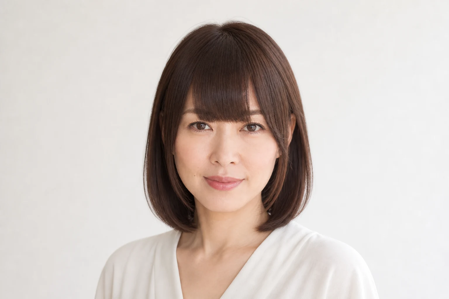 小さな透け感と流れるサイドバングを作った大人向けアイドル前髪