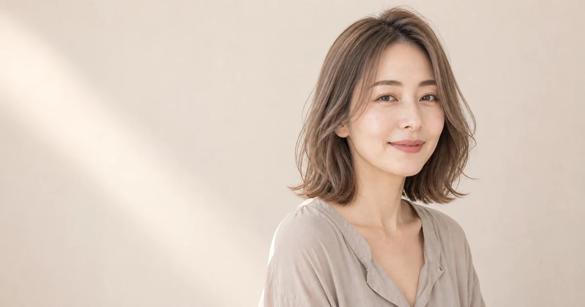 ことりベージュの髪色をまとった成人女性